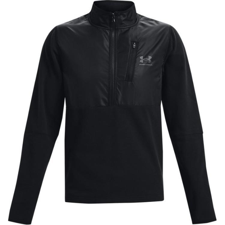 Under Armour UA Solid Color Zip-Up Sports Casual Sweatshirt - Black 1366196-001
