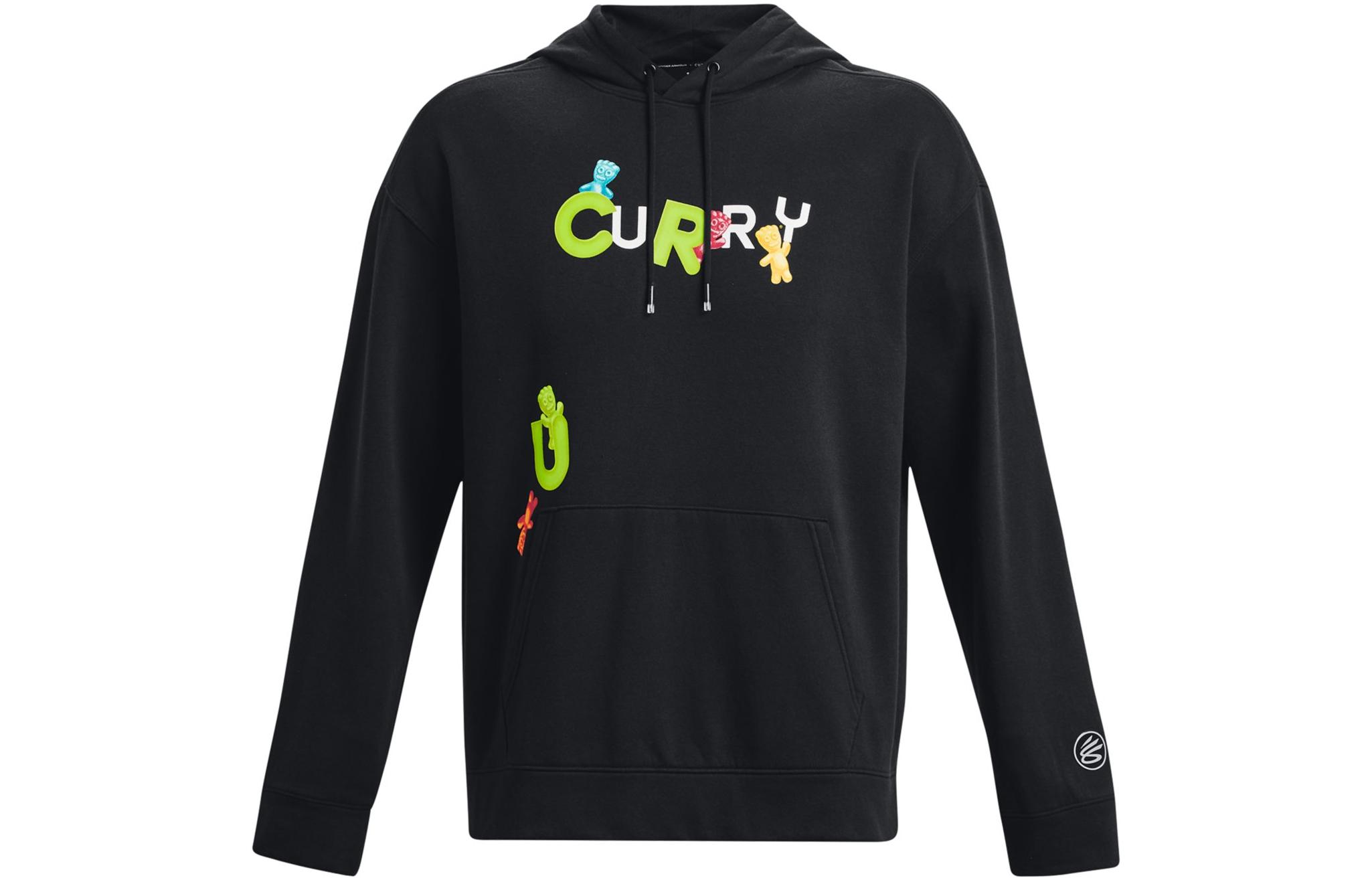 Under Armour UA Solid Letter Print Drawstring Hoodie Black 1374305-001