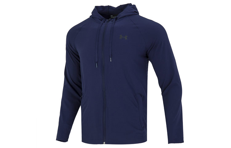 Under Armour UA Solid Logo Casual Hoodie Jacket Men’s Blue 1370499-410