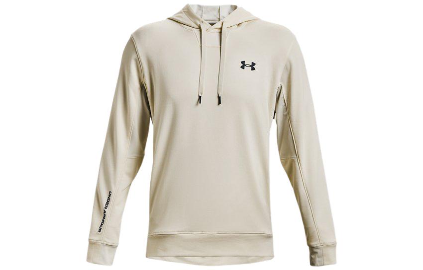 Under Armour UA Solid Logo Print Pullover Hoodie Off-White Casual Sportswear 1366259-279