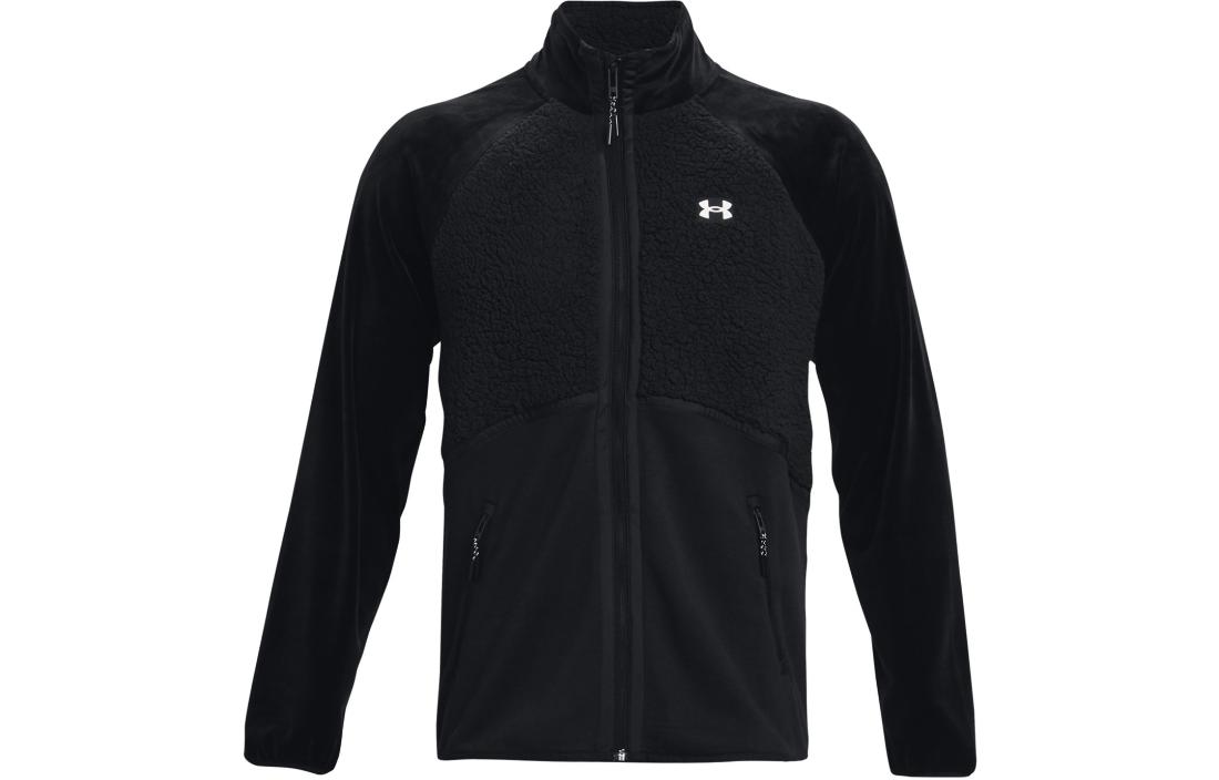 Under Armour UA Solid Logo Print Retro Zip Jacket Black 1373872-001