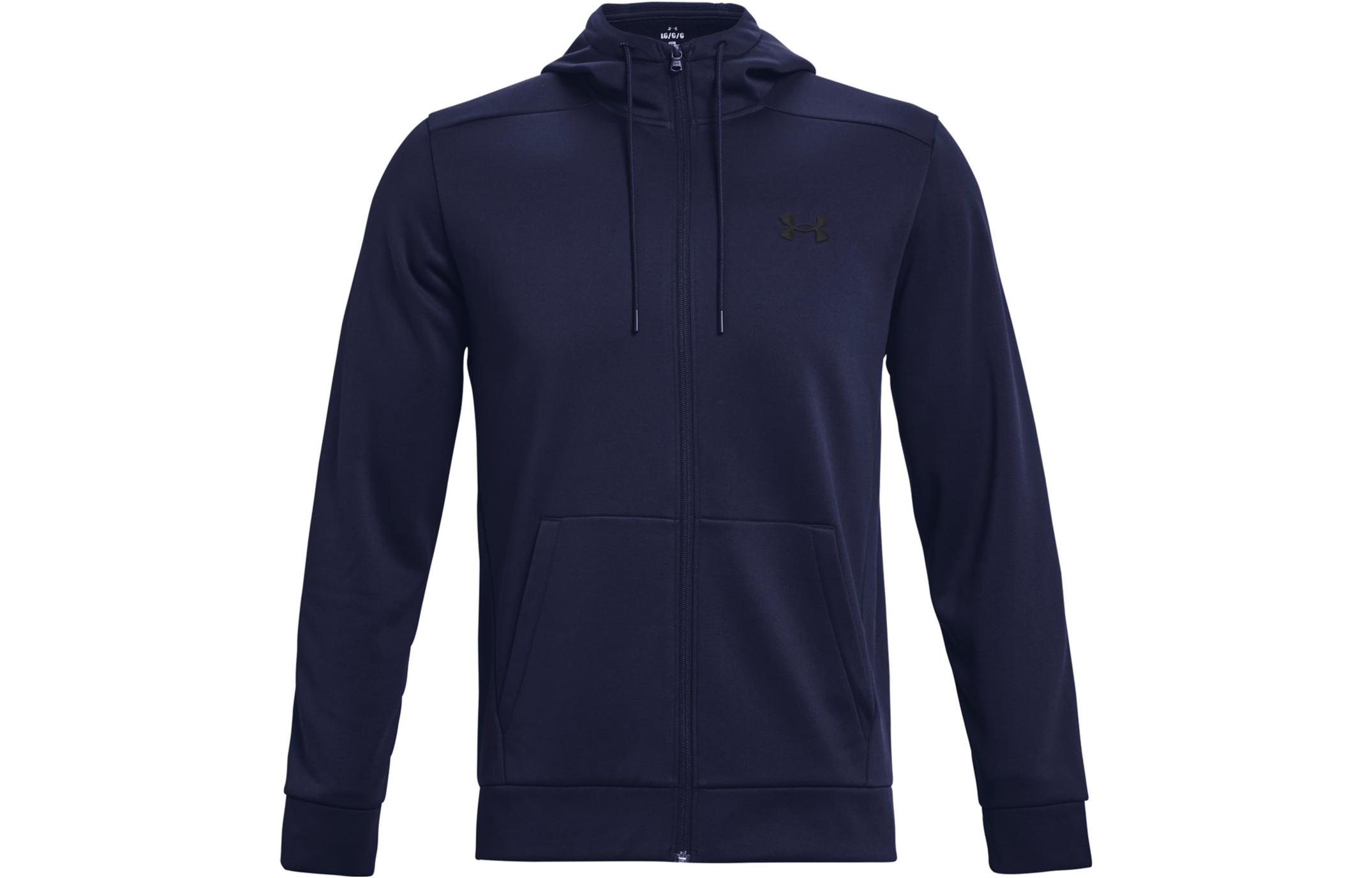 Under Armour UA Solid Logo Print Zip Hoodie Deep Blue 1373357-410