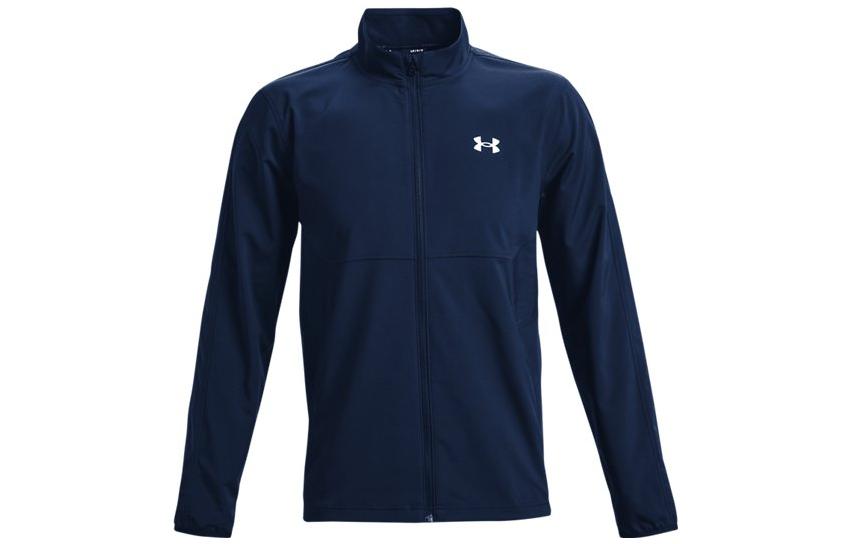 Under Armour UA Solid Logo Zip Golf Sports Jacket - Navy Blue 1370157-408