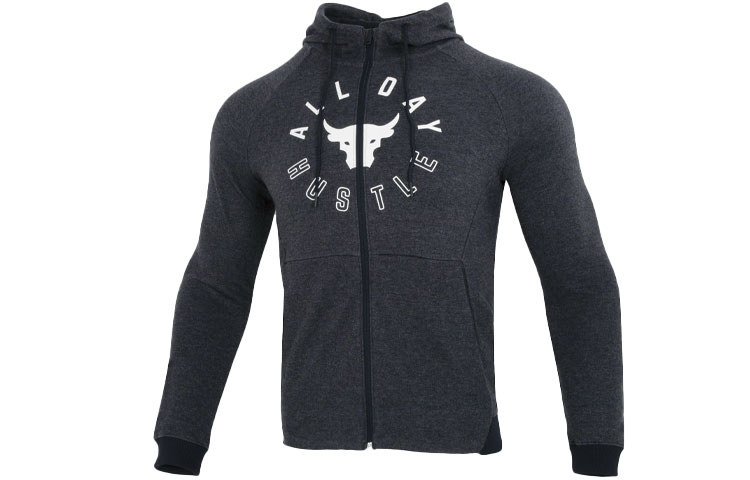 Under Armour UA SS22 Black Letter Print Full-Zip Training Jacket Hoodie 1330912-001