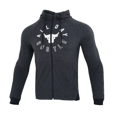 Under Armour UA SS22 Black Letter Print Full-Zip Training Jacket Hoodie 1330912-001