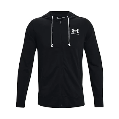 Under Armour UA SS22 Logo Print Zip-Up Hoodie Jacket Black 1370409-1