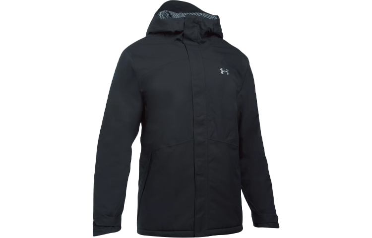 Order Under Armour UA Storm Powerline Jaket Hoodie Pria Insulated Logo Hitam Loose Fit 1280813-001