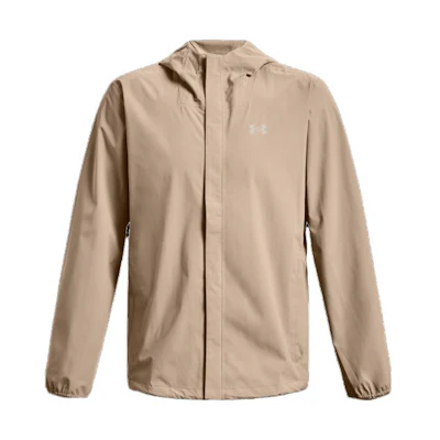 Under Armour UA Stormproof Solid Logo Print Zip Hoodie Jacket Men’s - Desert Brown 1376066-236