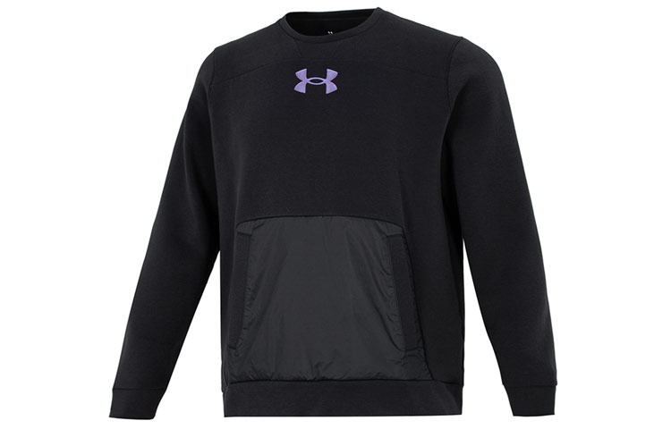 Under Armour UA Summit Logo Color Block Crewneck Sweatshirt Black Fall Edition 1361453-001