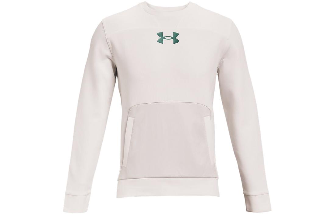 Under Armour UA Summit Logo White Crewneck Long-Sleeve Sweatshirt 1361453-113