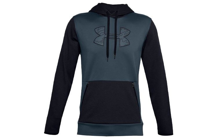 Under Armour UA Textured Big Logo Fleece Hoodie Mechanical Blue 1360717-467