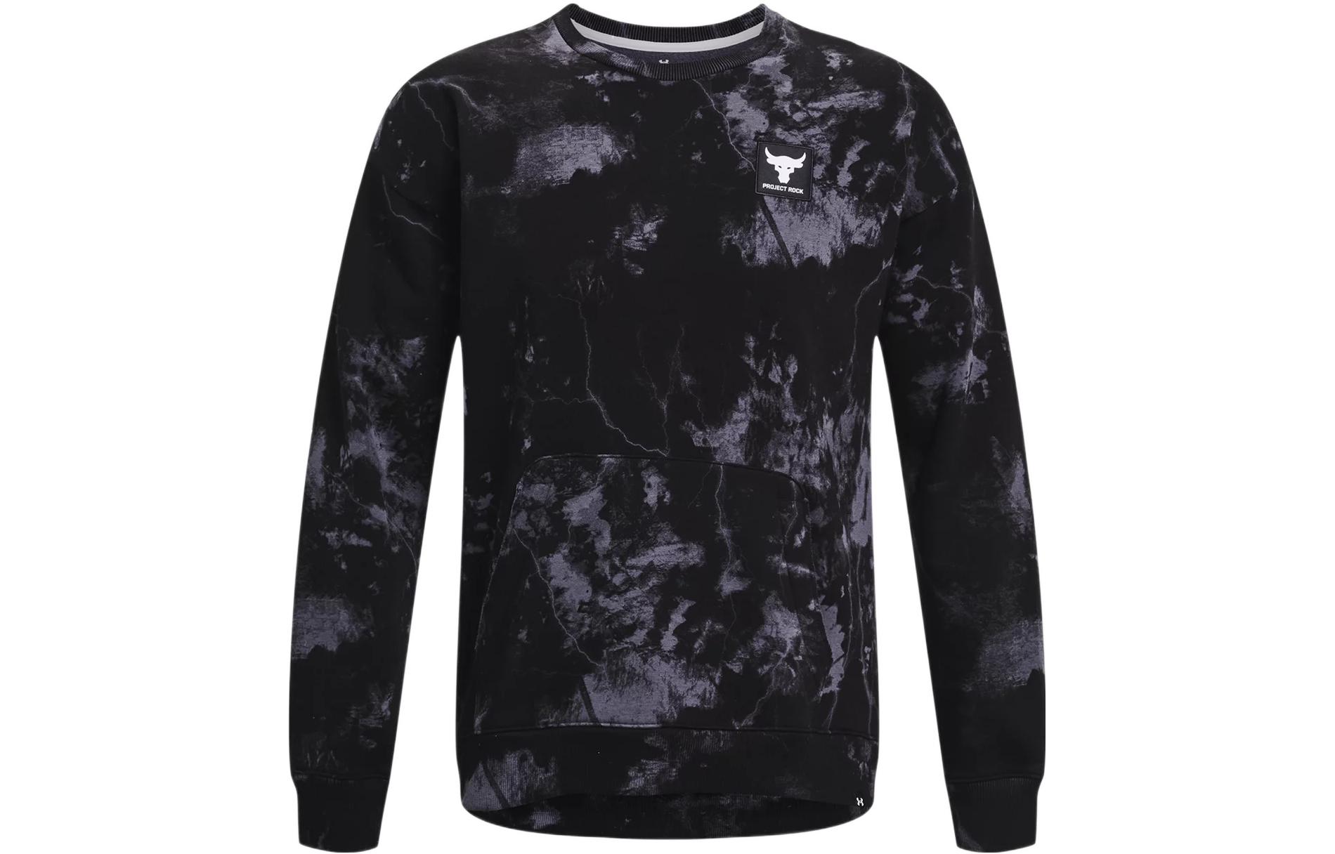 Under Armour UA Tie-Dye Ribbed Crewneck Pullover Sweatshirt Men’s Black 1373566-001