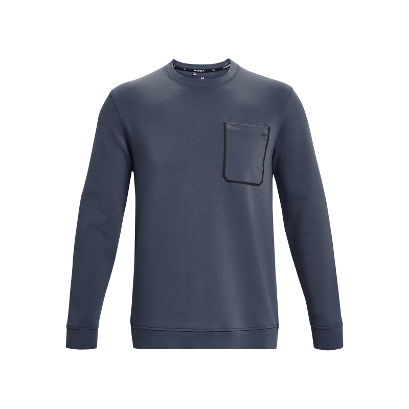Under Armour UA Tour Tips Solid Crewneck Golf Sweatshirt Gray 1379735-044