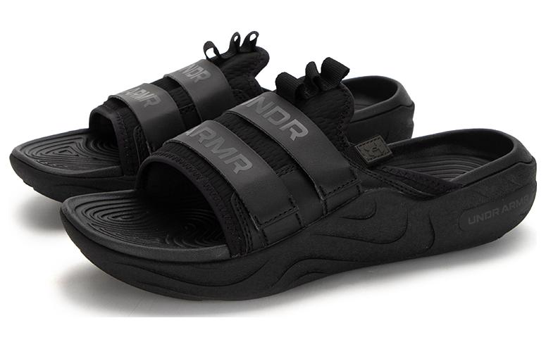 Lookbook 安德瑪 UA U Alpha Sla 運動拖鞋 男女同款 黑色