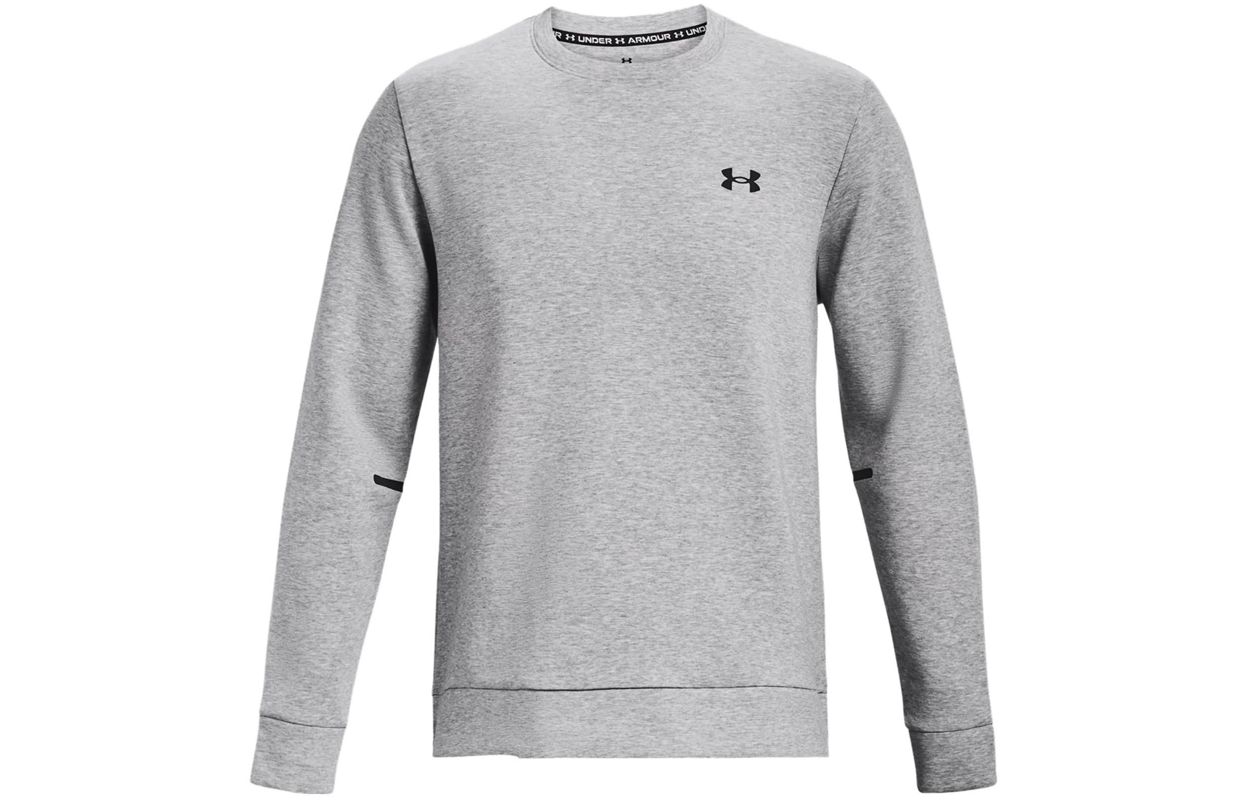 Under Armour UA Unstoppable Fleece Crew Logo Print Pullover Sweatshirt Grey - 1381688-011