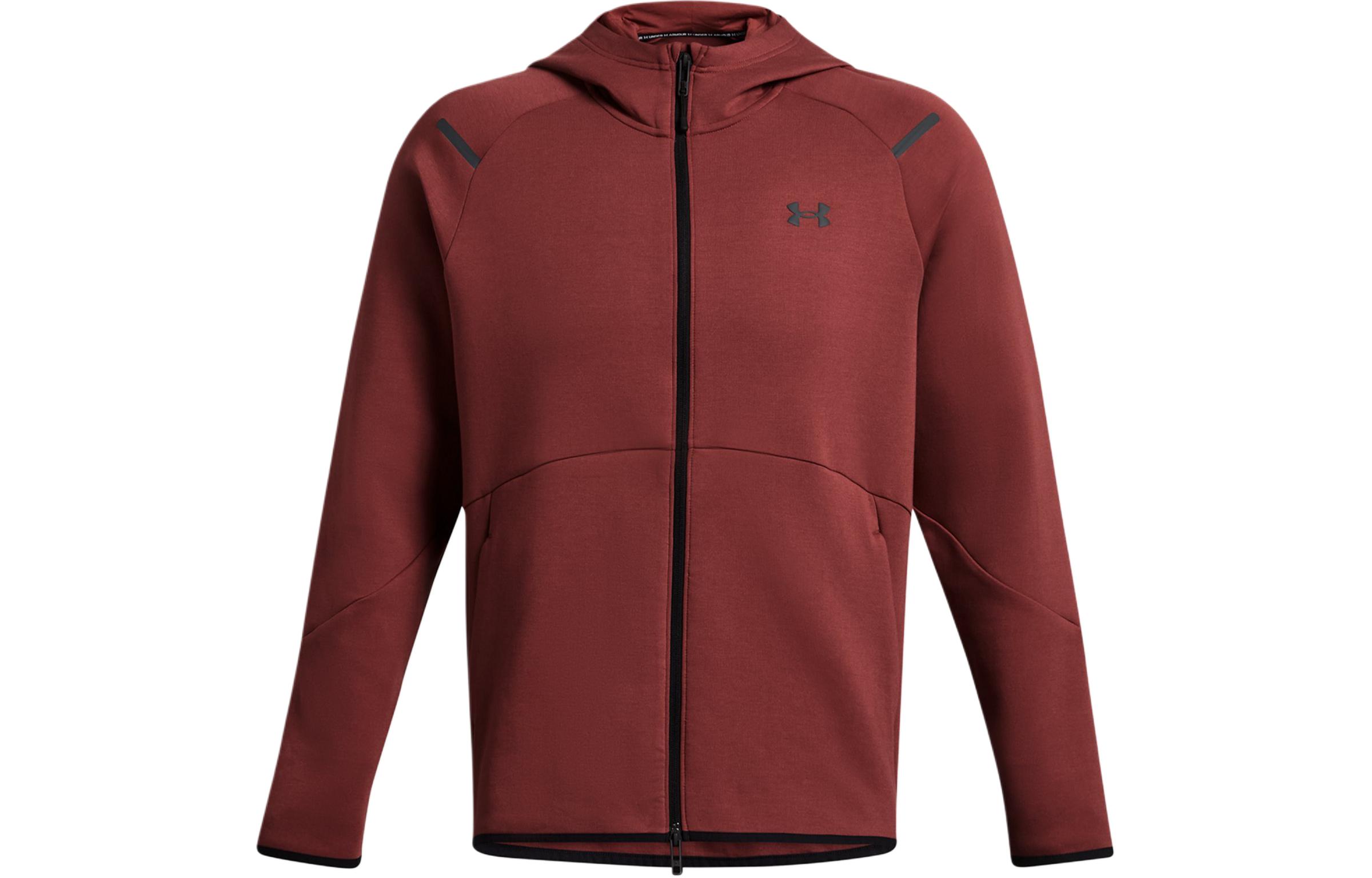 Under Armour UA Unstoppable Fleece Logo Hoodie Jacket Maroon 1379806-688