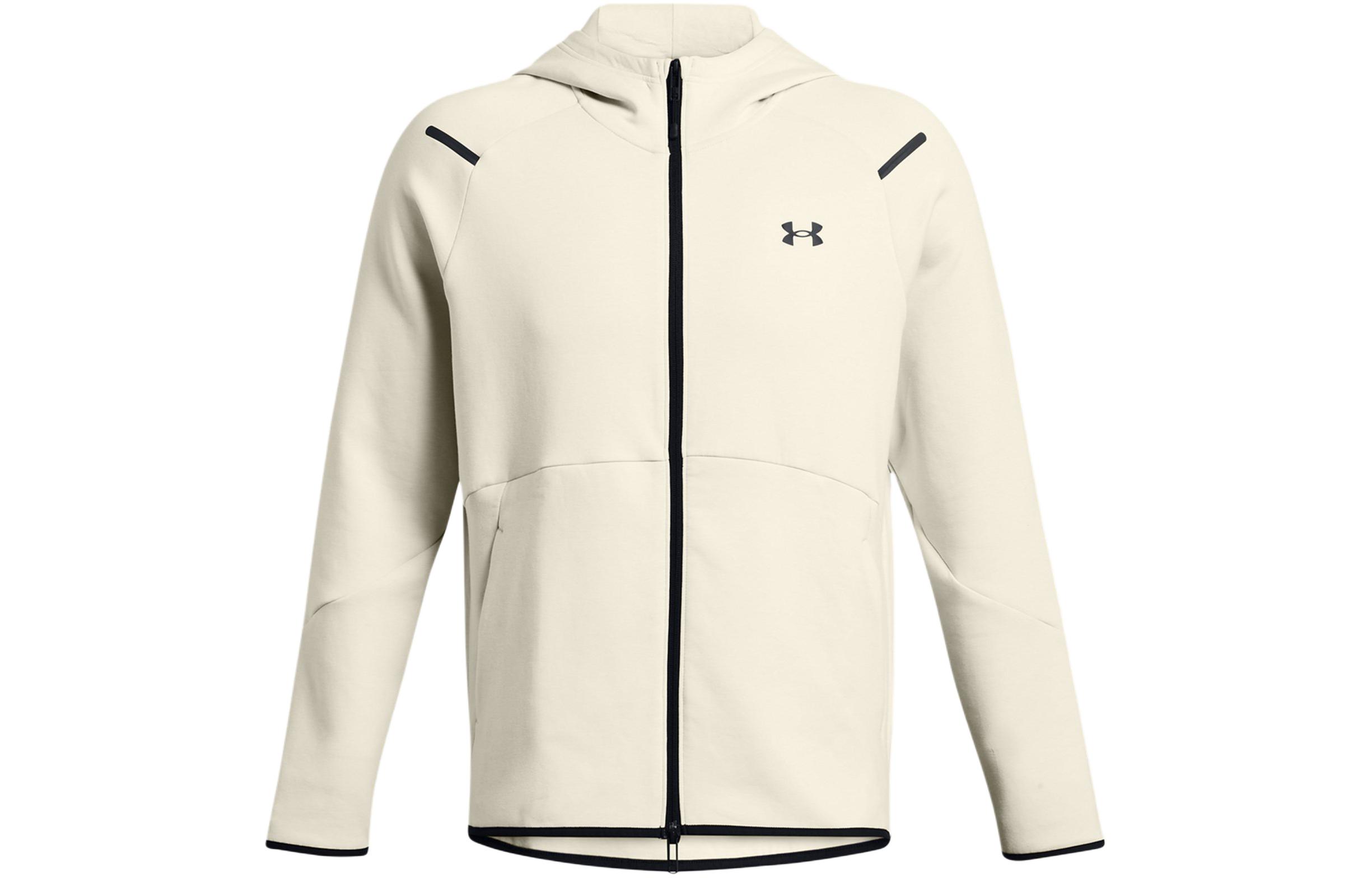Under Armour UA Unstoppable Logo Fleece Hoodie Jacket Men’s Off-White 1379806-273