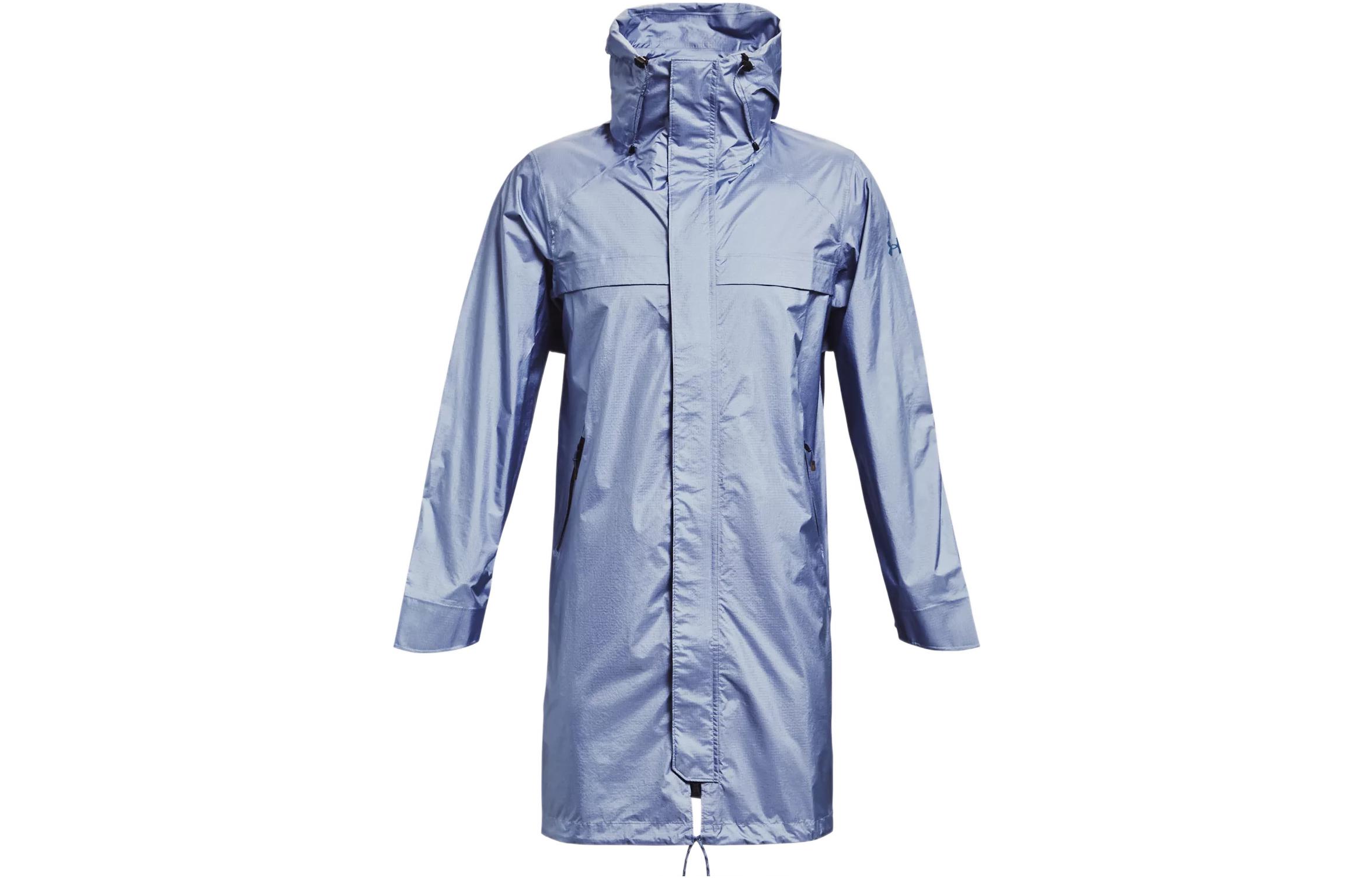 Under Armour UA Washed Blue Mid-Length Solid Color Hooded Jacket 1360414-420