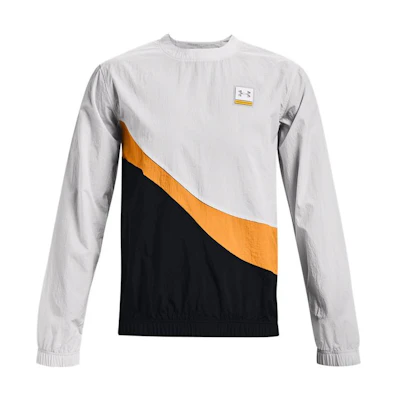 Under Armour UA Woven Crew Loose Logo Casual Colorblock Sweatshirt Grey 1366217-014