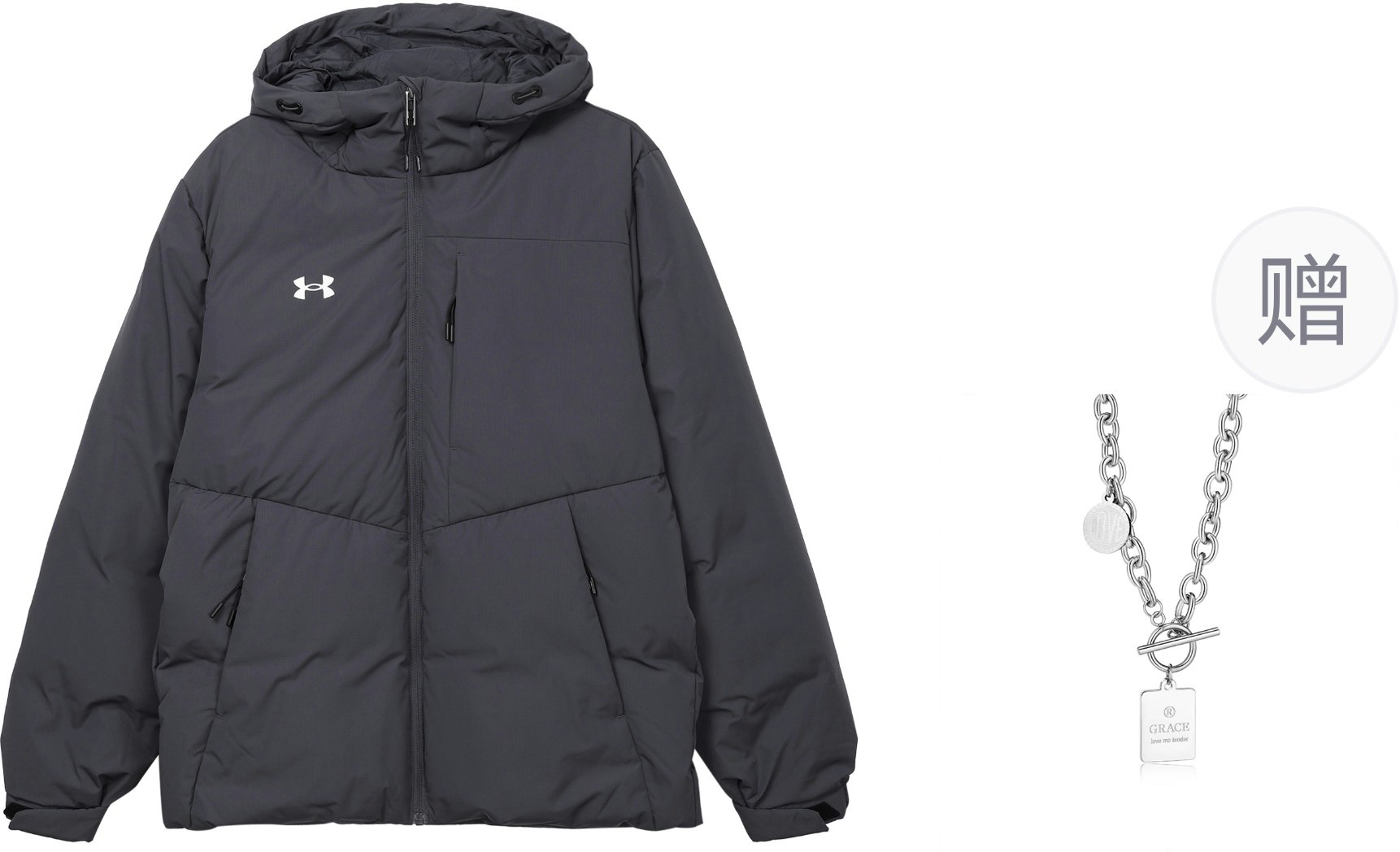 under-armour-unisex-blue-hooded-puffer-jacket-with-logo-design-free-necklace-23600801-013