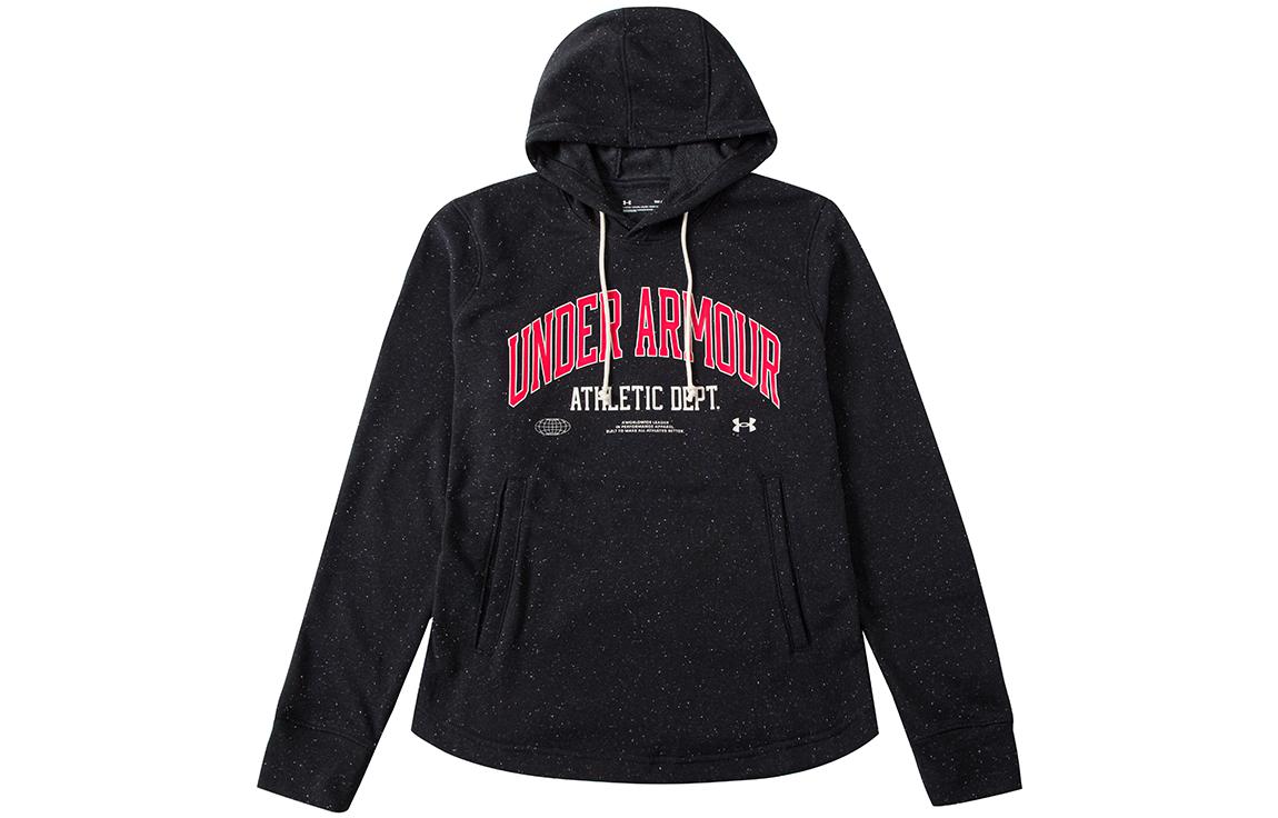 Under Armour Vintage Letter Print Hoodie in Black 1370354-001