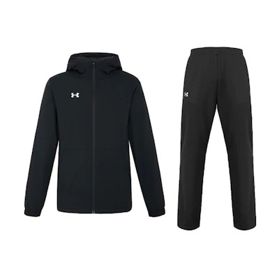 Under Armour Waterproof Windbreaker Hoodie Jacket & Training Pants Set Black Men. 22600902-001+21500737-001