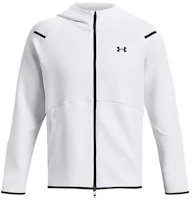 Under Armour White Fleece Training Jacket with Solid Logo Design 1379806-100 Under Armour White Fleece Training Jacket with Solid Logo Design 1379806-100