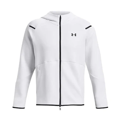 Under Armour White Fleece Training Jacket with Solid Logo Design 1379806-100