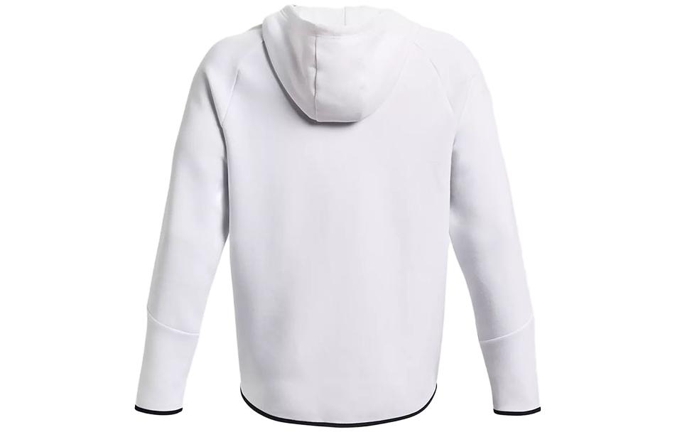 Lookbook 언더아머 화이트 플리스 트레이닝 재킷 솔리드 로고 디자인 1379806-100