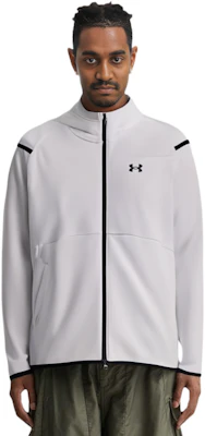 언더아머 화이트 플리스 트레이닝 재킷 솔리드 로고 디자인 1379806-100 Details for 언더아머 화이트 플리스 트레이닝 재킷 솔리드 로고 디자인 1379806-100