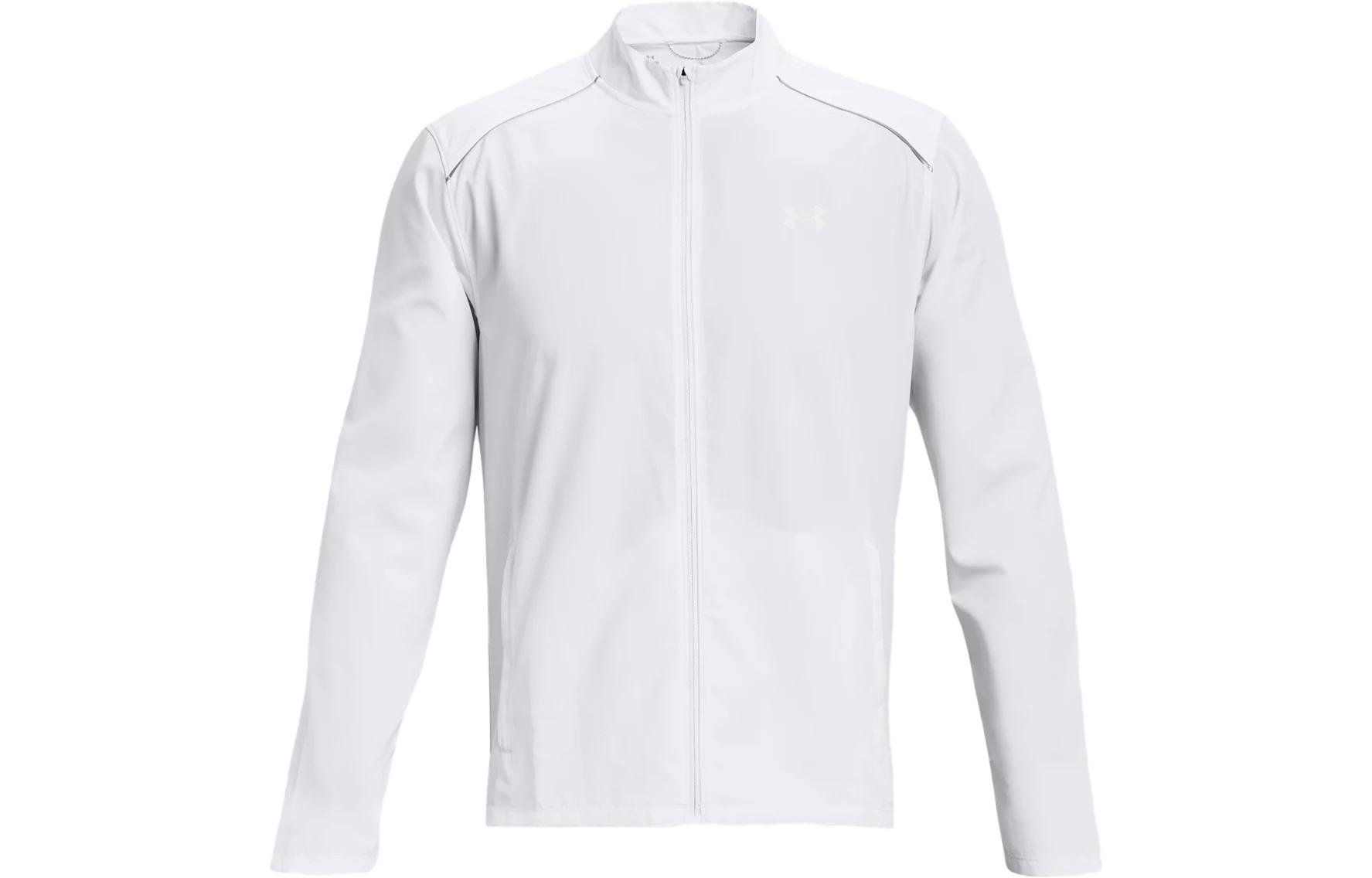 Under Armour White Letter Print Stand Collar Jacket 1376797-100