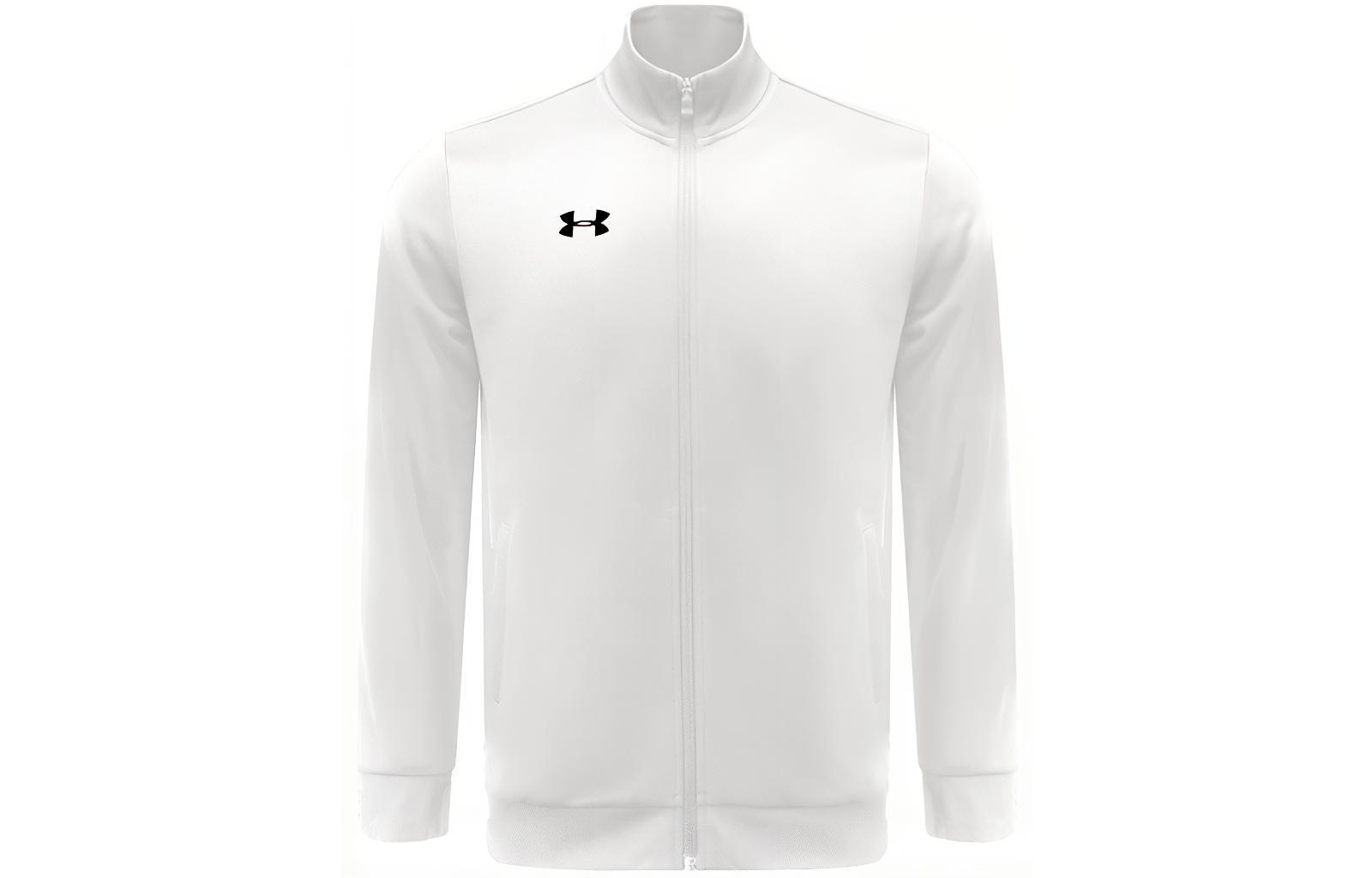 Under Armour White Training Knit Logo Track Jacket 21500437-100