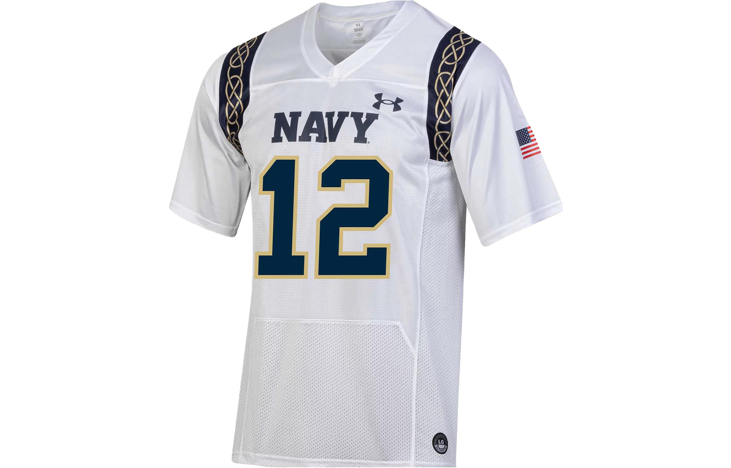 Under Armour White V-Neck Short-Sleeve Football Jersey with Letter Print 5120741-410