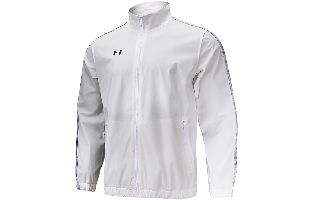 Under Armour White Woven Utility Jacket with Ripple Print 22500401-100