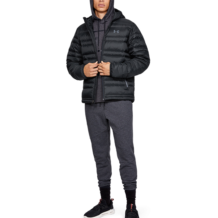 Details for Under Armour Jaket Musim Dingin Hitam Waterproof dengan Hoodie dan Isi Down 1342738-001