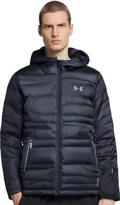 Under Armour Jaket Musim Dingin Hitam Waterproof dengan Hoodie dan Isi Down 1342738-001 Sizing Under Armour Jaket Musim Dingin Hitam Waterproof dengan Hoodie dan Isi Down 1342738-001