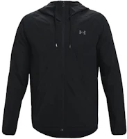Under Armour Woven Series Black Windbreaker Jacket with Logo Hood 1361612-001 Under Armour Woven Series Black Windbreaker Jacket with Logo Hood 1361612-001