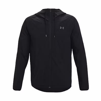 Under Armour Woven Series Black Windbreaker Jacket with Logo Hood 1361612-001