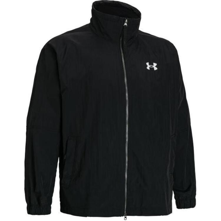 Under Armour WOVEN Series Logo Zip-Up Jacket Long Sleeve Black - Casual Wear 1387995-001