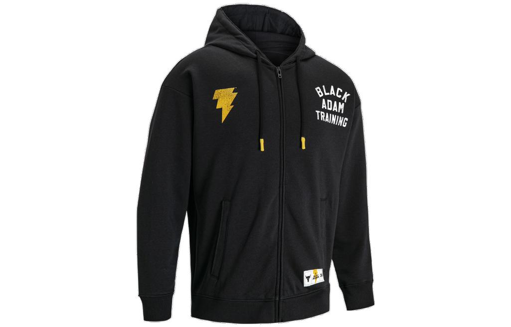 Under Armour The Rock Black Adam Logo Hoodie Black Zip-Up Sweatshirt 1377749-001