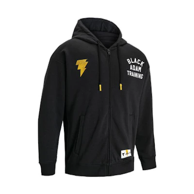 Under Armour The Rock Black Adam Logo Hoodie Black Zip-Up Sweatshirt 1377749-001