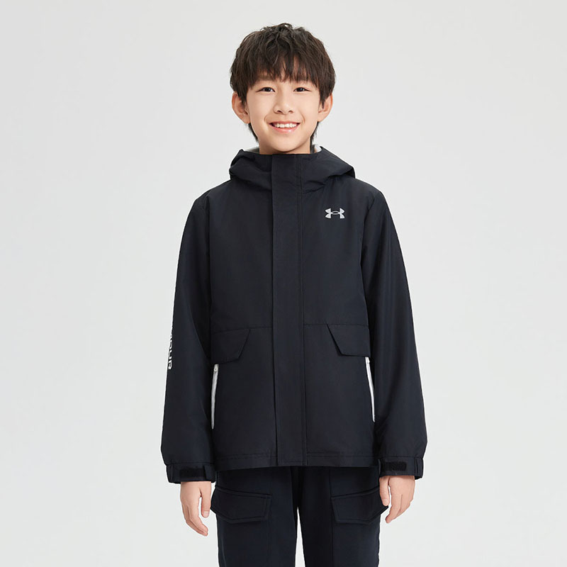 Lookbook Under Armour Jaket Tracksuit Leher Tinggi Ringan Hooded Anak-Anak Casual Wear 243122375