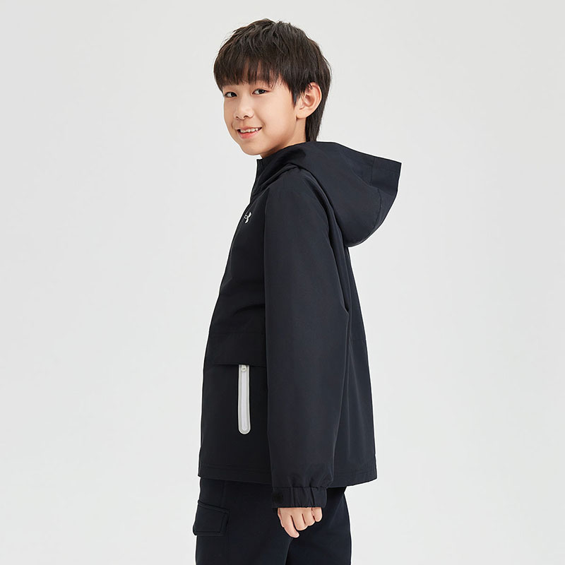 Sizing Under Armour Jaket Tracksuit Leher Tinggi Ringan Hooded Anak-Anak Casual Wear 243122375