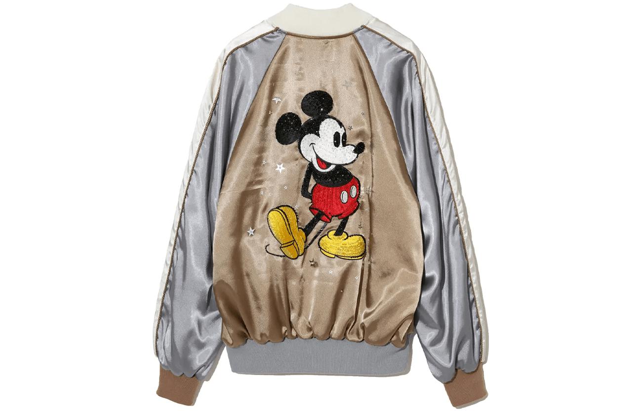 UNDERCOVER Disney SS23 Mickey Print Baseball Jacket Unisex Khaki ZSWZNDHH-NB02