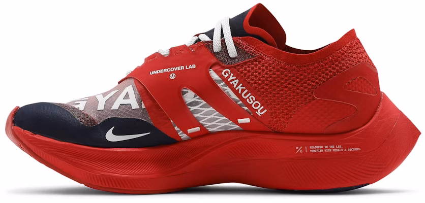 UNDERCOVER x Nike Gyakusou ZoomX Vaporfly NEXT% 'Merah Biru Universitas' CT4894-600 Lookbook UNDERCOVER x Nike Gyakusou ZoomX Vaporfly NEXT% 'Merah Biru Universitas' CT4894-600