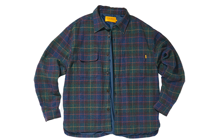 Union Button-Up Plaid Loose-Fit Jacket Men - Green WSL-144-GRN