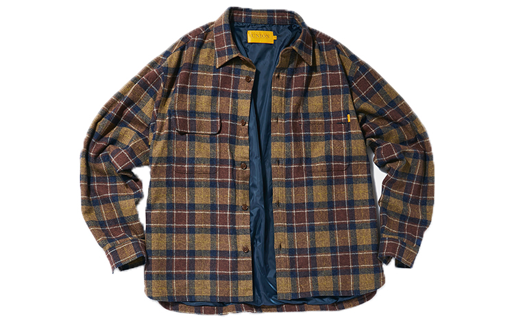 Union Flannel Plaid Loose Jacket Brown WSL-144-TAN
