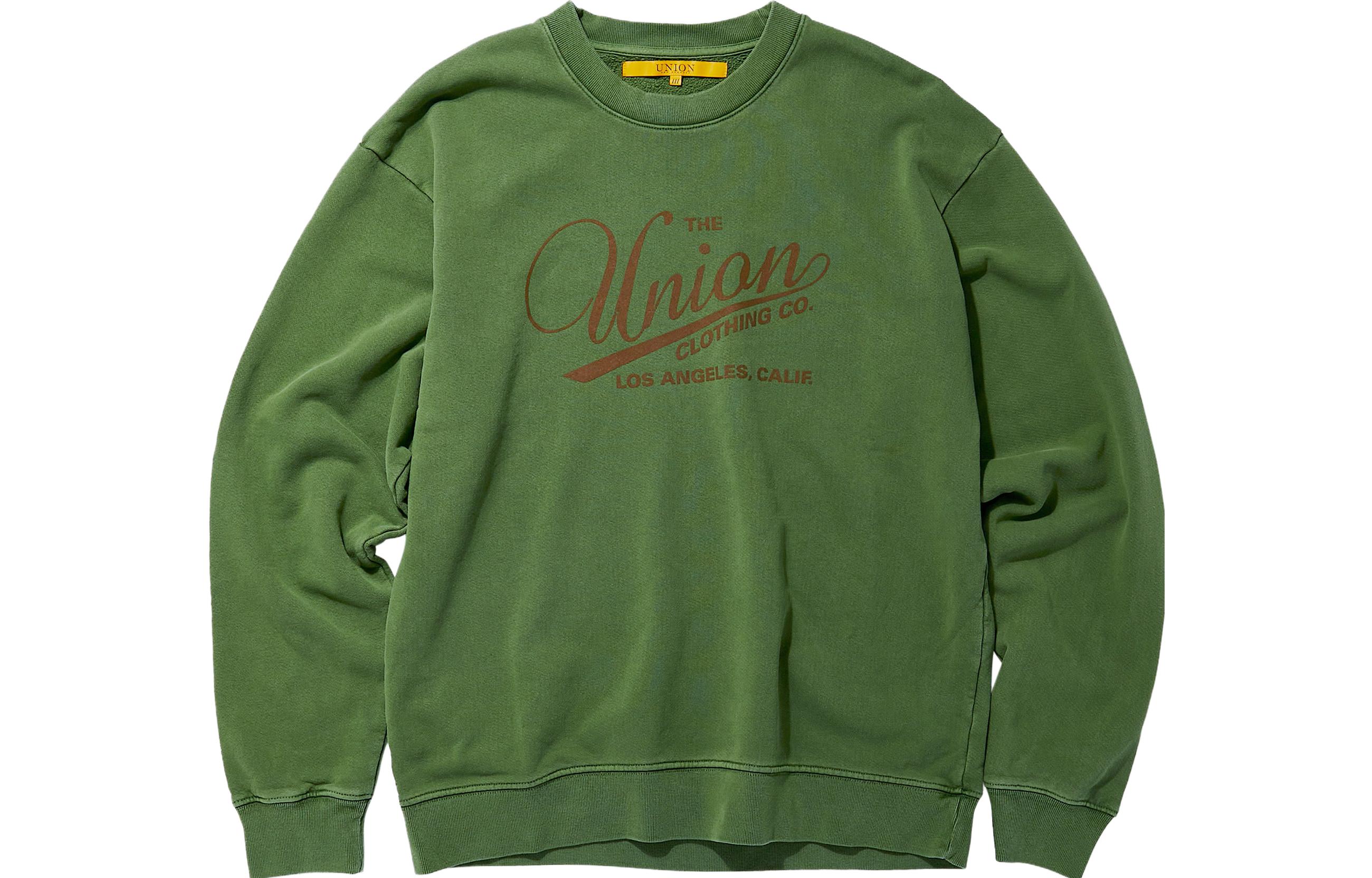 Union Letter Print Crewneck Sweatshirt Green KCL-158-00002-340