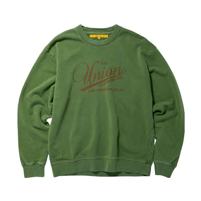 Union Letter Print Crewneck Sweatshirt Green KCL-158-00002-340