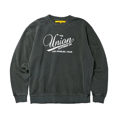 Union Retro Black Crewneck Sweatshirt with Letter Print - Loose Fit KCL-158-00002-002